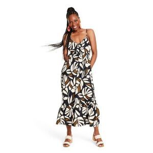 Botanical Print Sleeveless Tie-Front Midi Dress - Tabitha Brown for Target